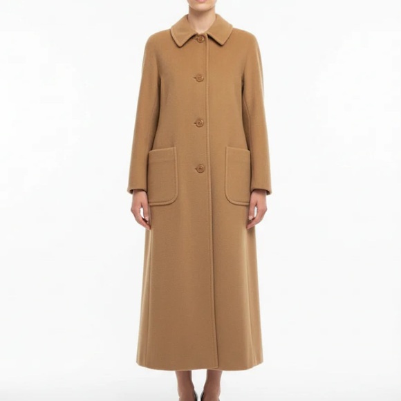 Max Mara Camel Wool Cashmere Vintage 1990s Longline Coat Made in Italy - Picture 10 of 10